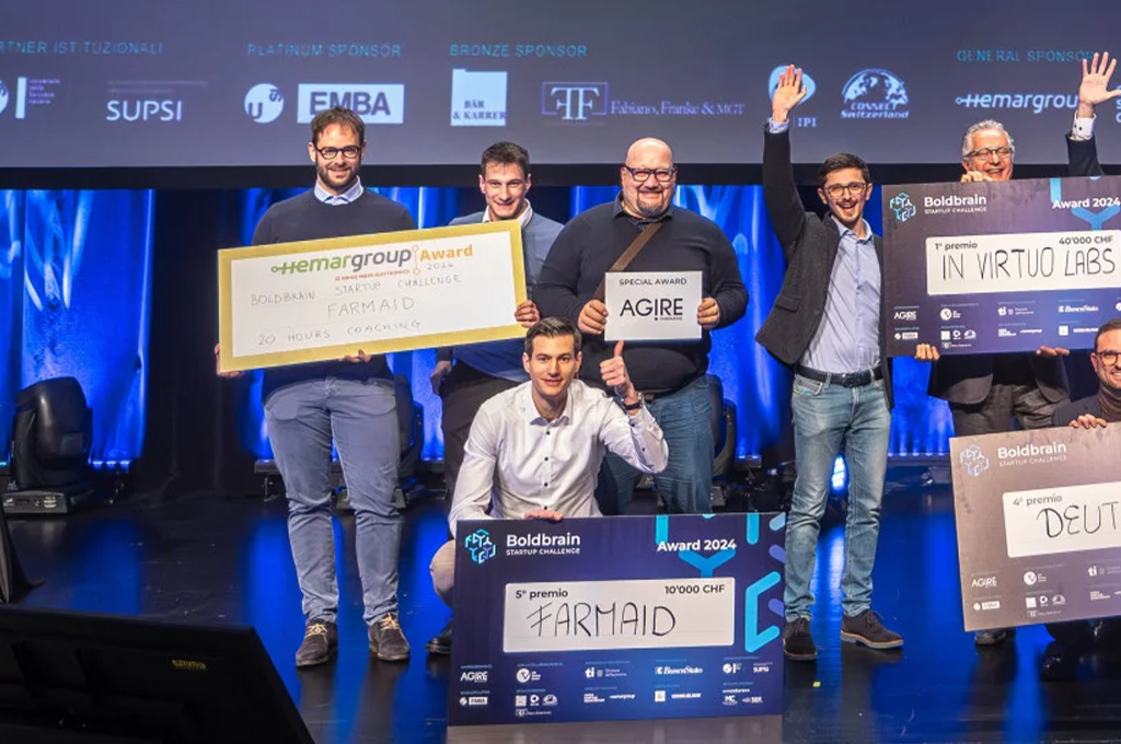 FarmAid receiving awards at the Boldbrain Startup Challenge 2024